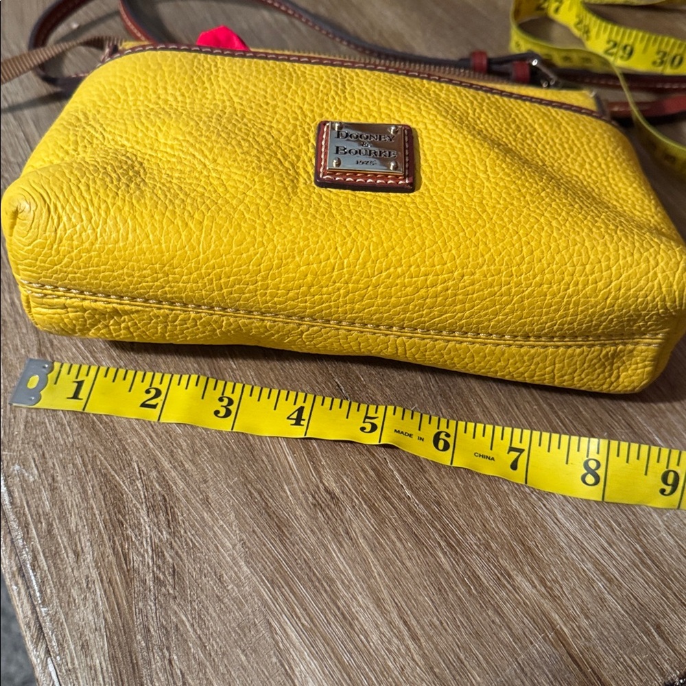 Dooney & Bourke Pebble Grain Dandelion and Brown Leather Crossbody Bag - Picture 10 of 13